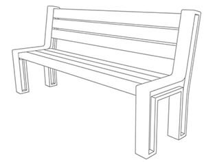 Bænk Hyde Park tegning