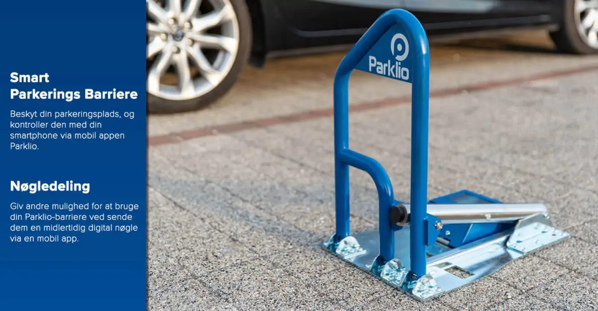 Parklio automatisk parkeringsbarriere i stål og malet i blå