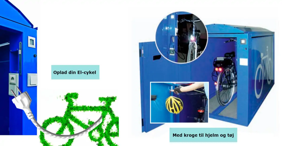 ARTEUS Energy - en beskyttet parkeringbokse for en enkel cykel og mulighed for elcykel opladning